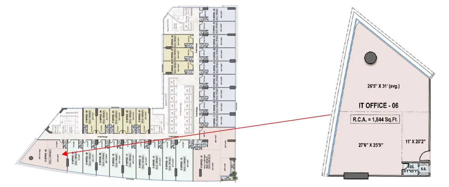 Floor plan for Commercial Office