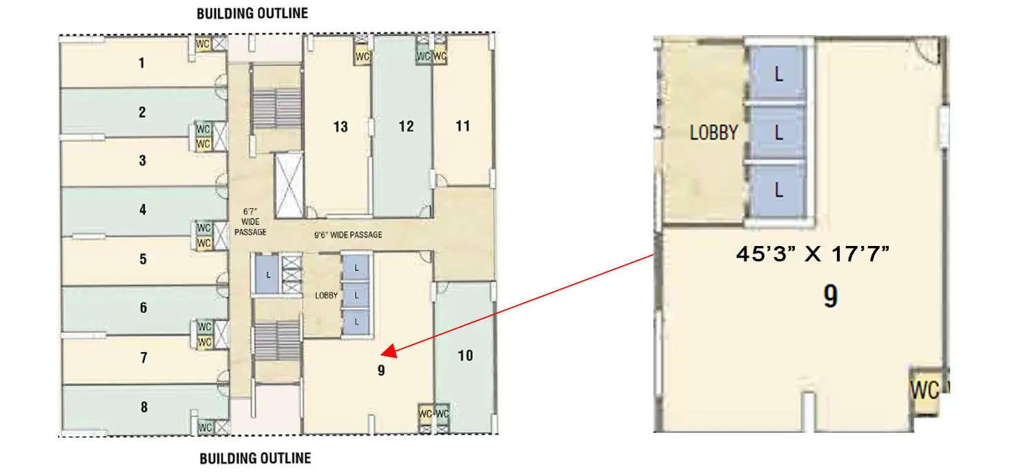 Floor plan for Commercial Office