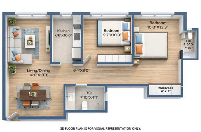 Marathon Nexzone Panvel - Floor plan 2 BHK 683 Sq.ft
