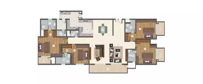 Century Ethos Hebbal - Floor plan 4 BHK 4235 Sq.ft