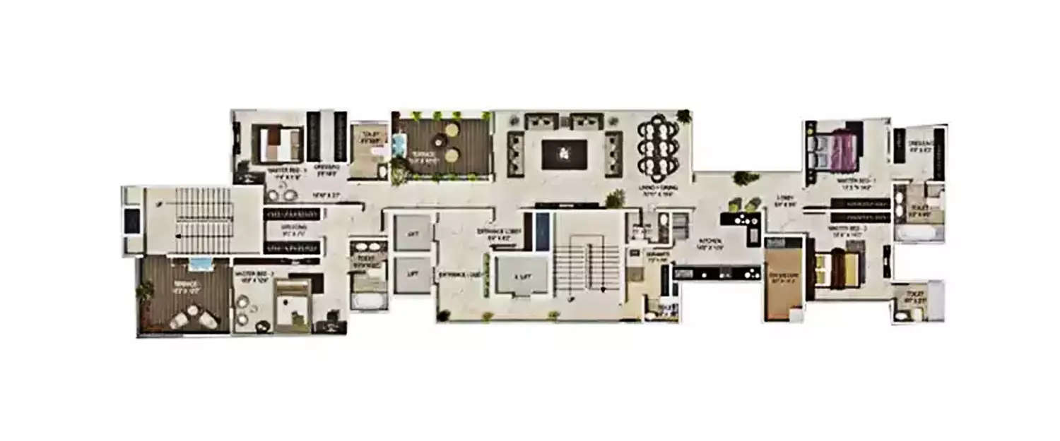 Floor plan for 4 BHK