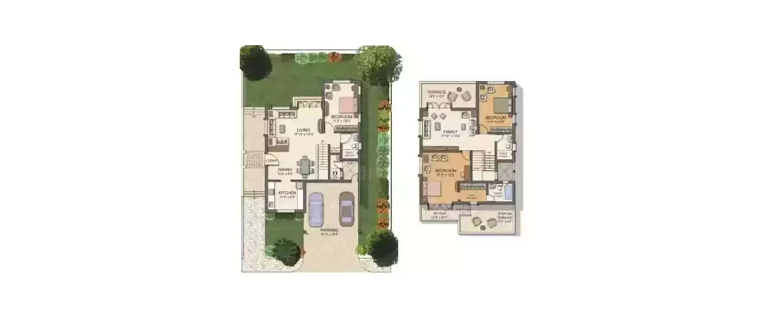 Floor plan for 3 BHK