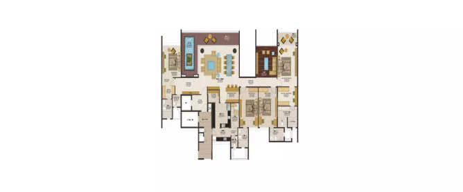 Peninsula Heights JP Nagar - Floor plan 4 BHK 3425 Sq.ft