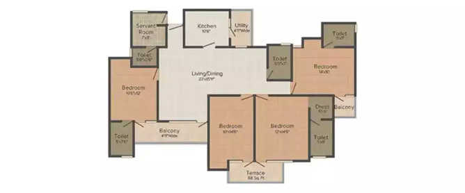 Amrapali Verona Heights Techzone IV Greater Noida W - Floor plan 4 BHK 2135 Sq.ft