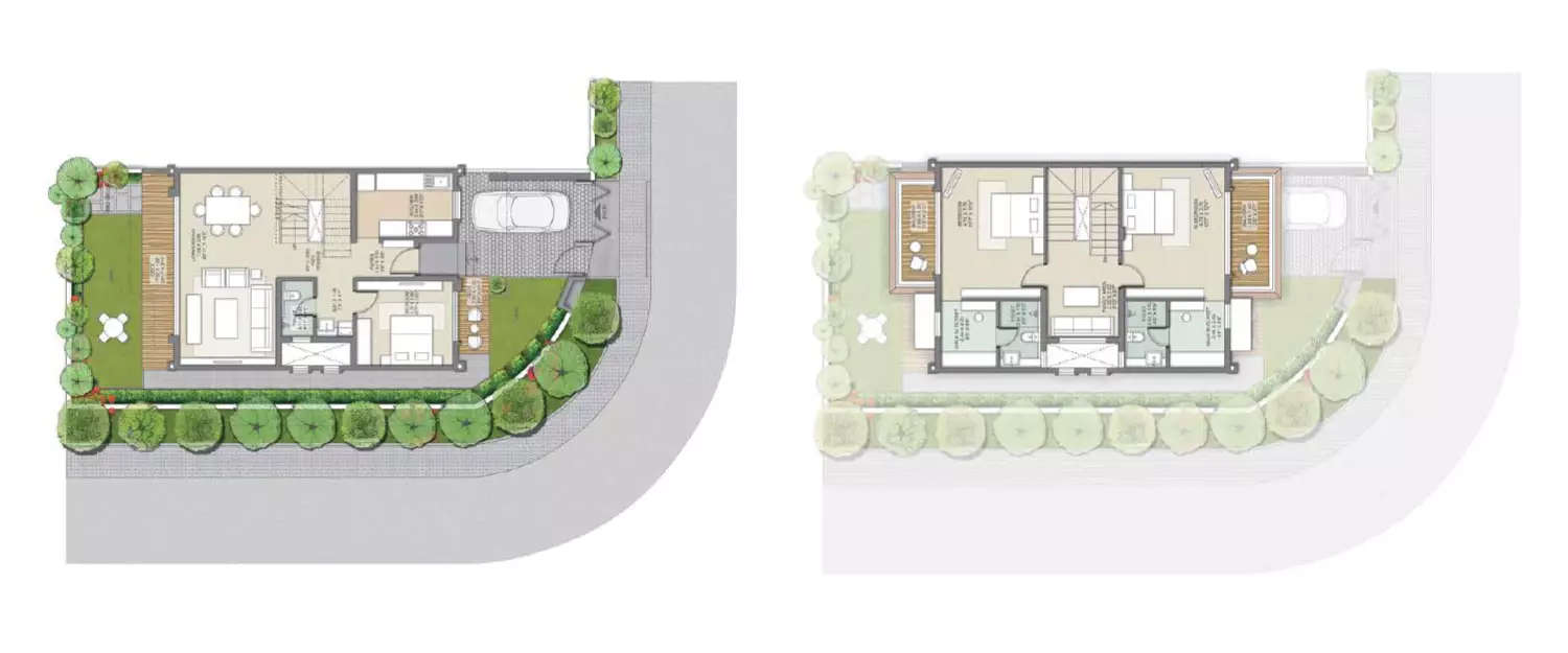 Floor plan for 3 BHK
