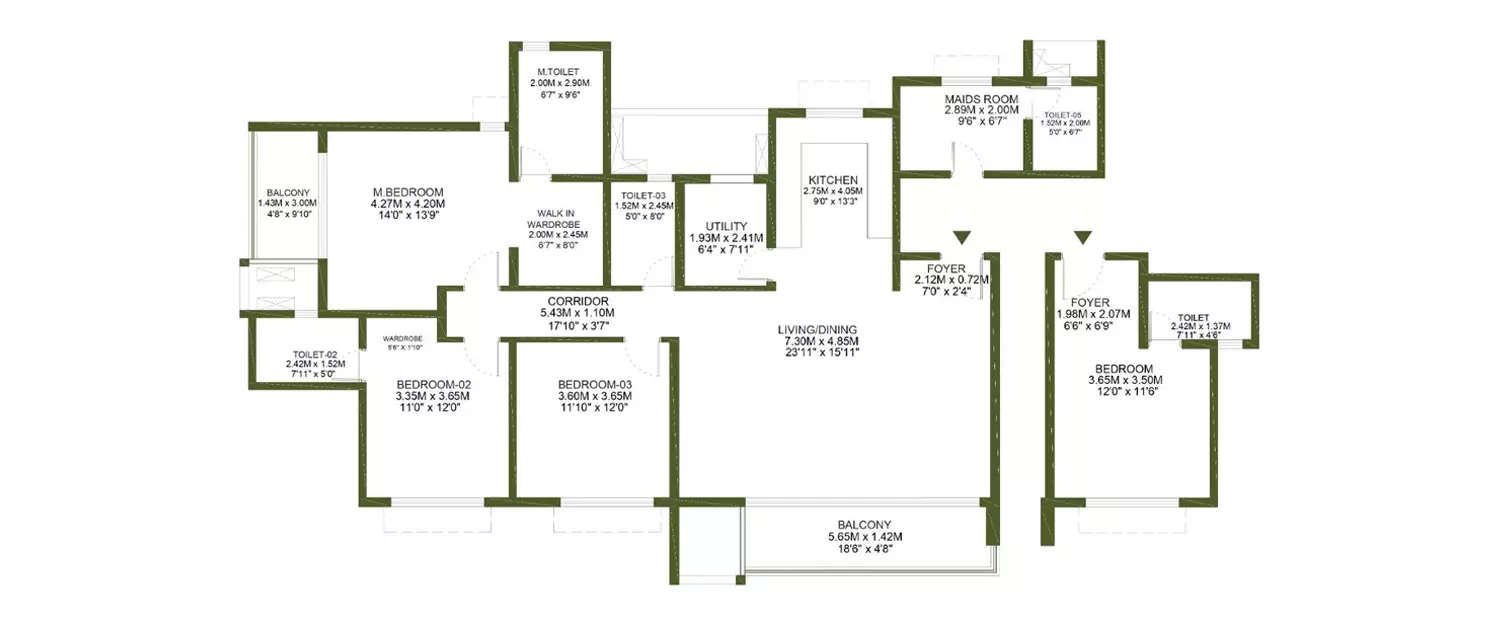 Floor plan for 4.5 BHK