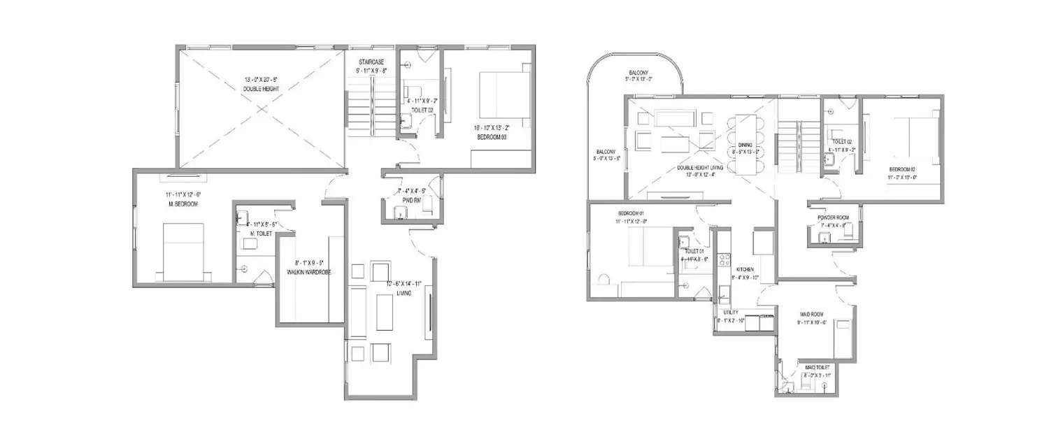 Floor plan for 4 BHK
