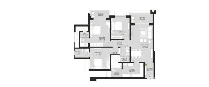 Godrej Park World Hinjewadi - Floor plan 3 BHK 1200 Sq.ft