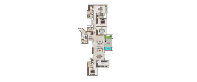 Casagrand Mercury Perambur - Floor plan 5 BHK 3937 Sq.ft