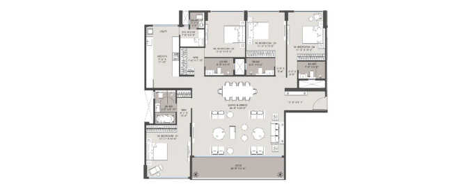MICL Jade Park Vile Parle - Floor plan 4 BHK 2131 Sq.ft
