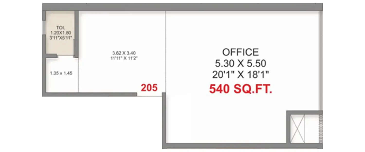 Floor plan for Commercial Office