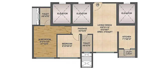 Runwal Bliss Kanjurmarg - Floor plan 2 BHK 692 Sq.ft