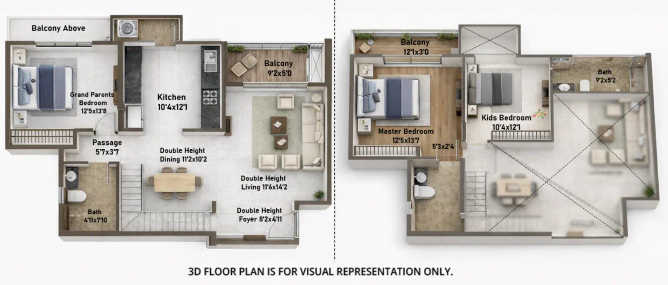 Geras Island Of Joy Manjri - Floor plan 3 BHK 1302 Sq.ft