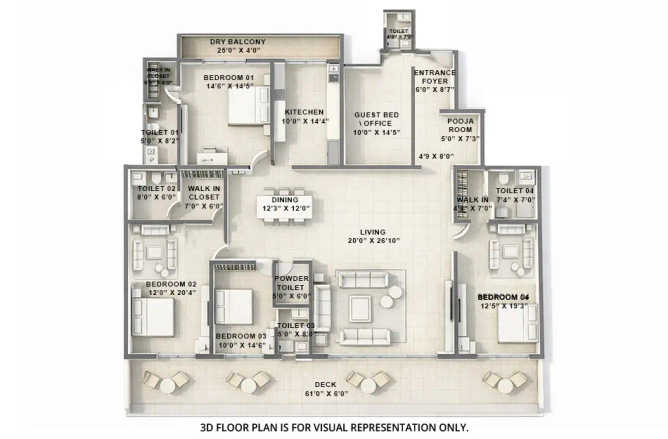 Gami Isle Of Breeze Seawoods - Floor plan 5 BHK 2981 Sq.ft