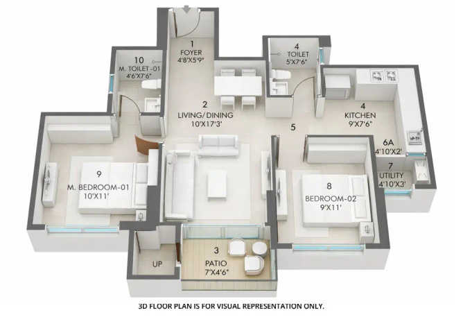 Rustomjee La Vie Majiwada - Floor plan 2 BHK 648 Sq.ft