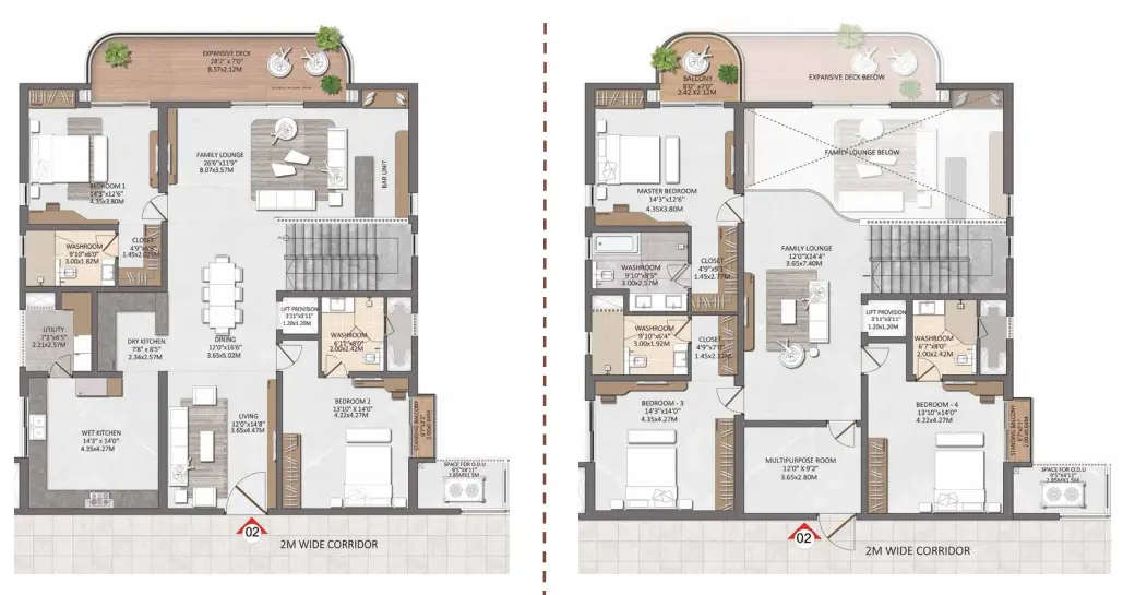 Floor plan for 4 BHK