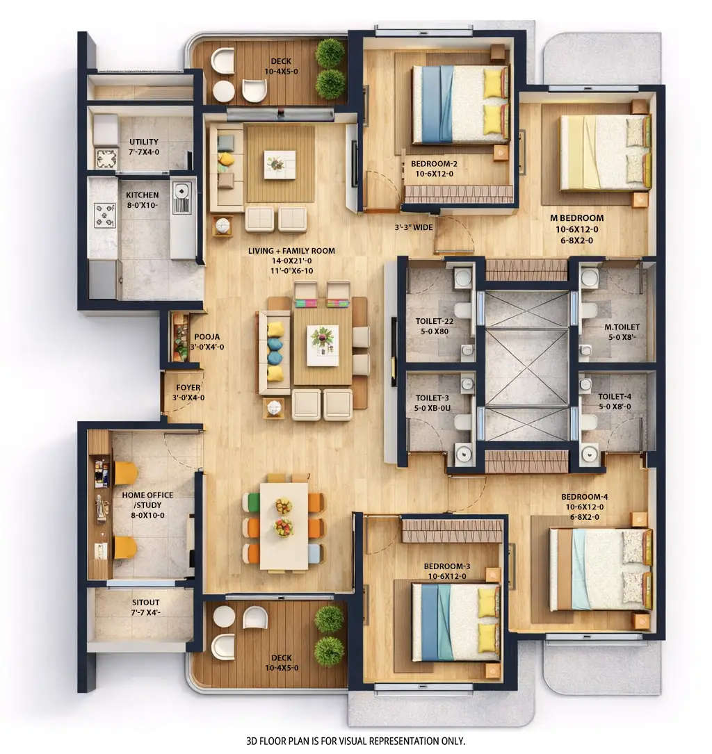 Floor plan for 4.5 BHK