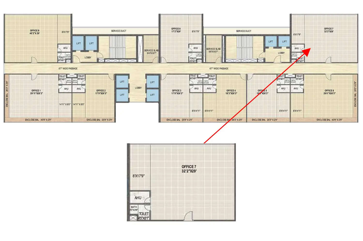 Floor plan for Commercial Office