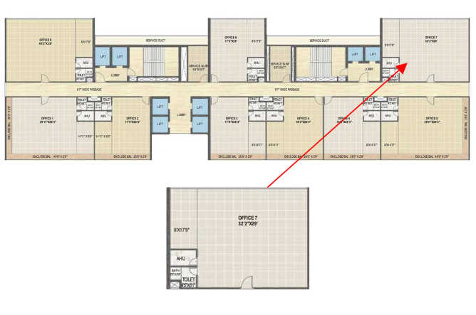 IJB Mark 1 Nerul - Floor plan Commercial Office 1161 Sq.ft