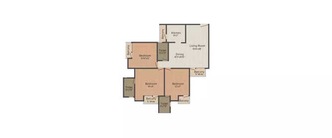 Amrapali Dream Valley Techzone IV Greater Noida W - Floor plan 3 BHK 1530 Sq.ft