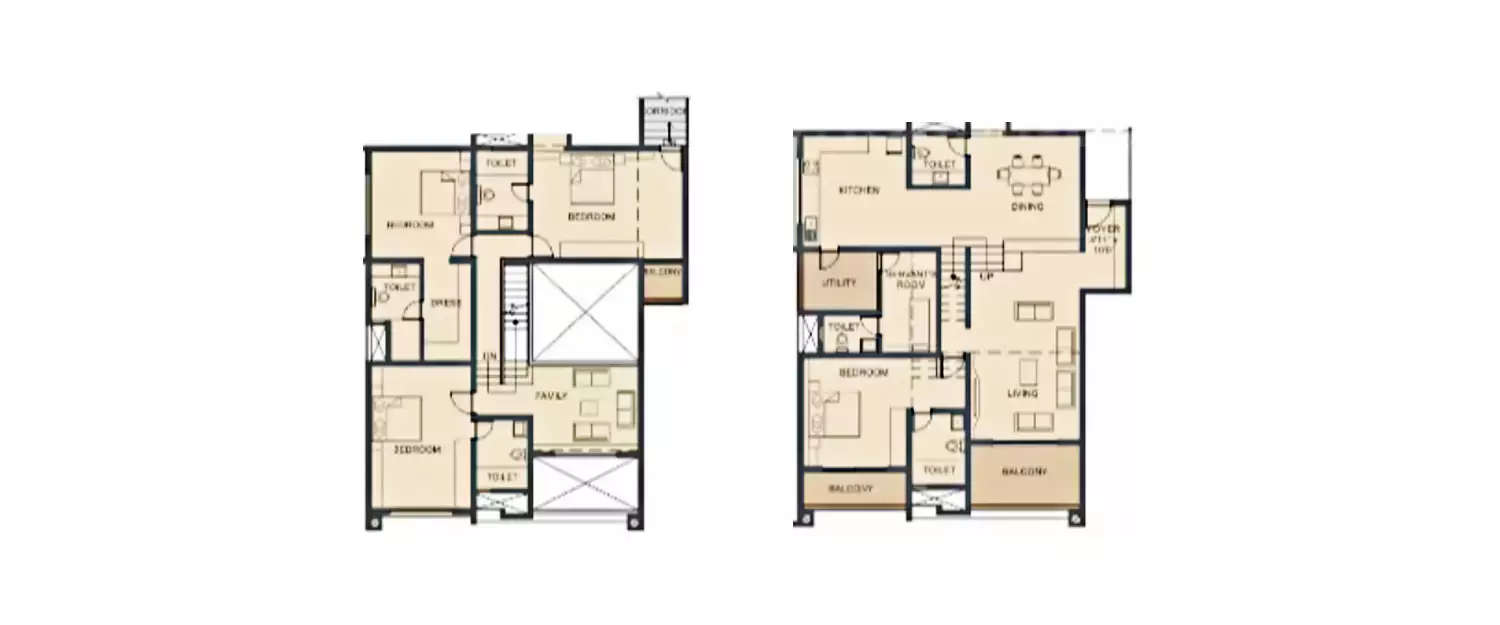 Floor plan for 4 BHK