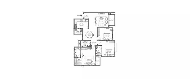 Godrej Life Plus Kanakapura - Floor plan 3 BHK 1186 Sq.ft