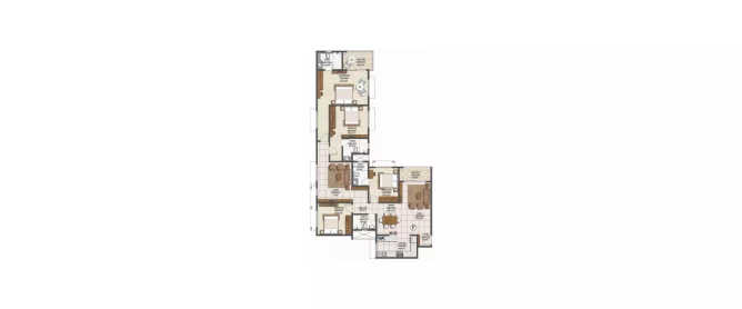 Brigade Buena Vista Devanahalli - Floor plan 4 BHK 1651 Sq.ft