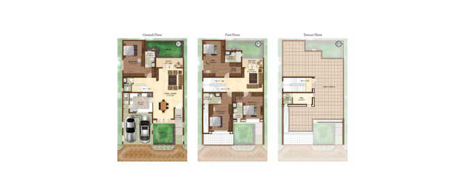 Prestige Woodside Yelahanka - Floor plan 4 BHK 2677 Sq.ft