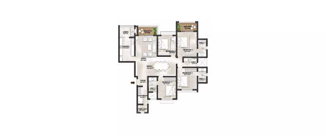 Prestige City Mulund - Floor plan 4 BHK 2100 Sq.ft