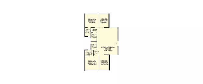 Safal Golf Residences Chembur - Floor plan 2.5 BHK 763 Sq.ft