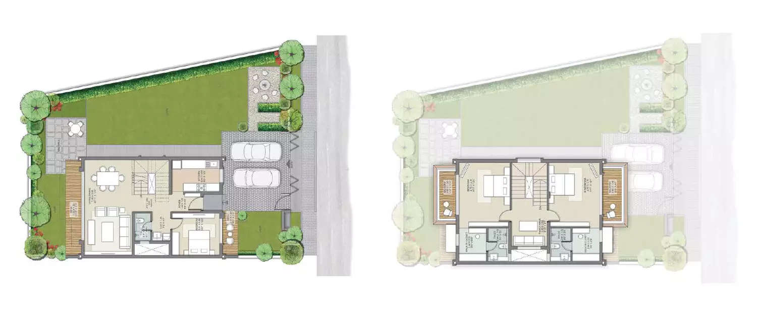Floor plan for 3 BHK