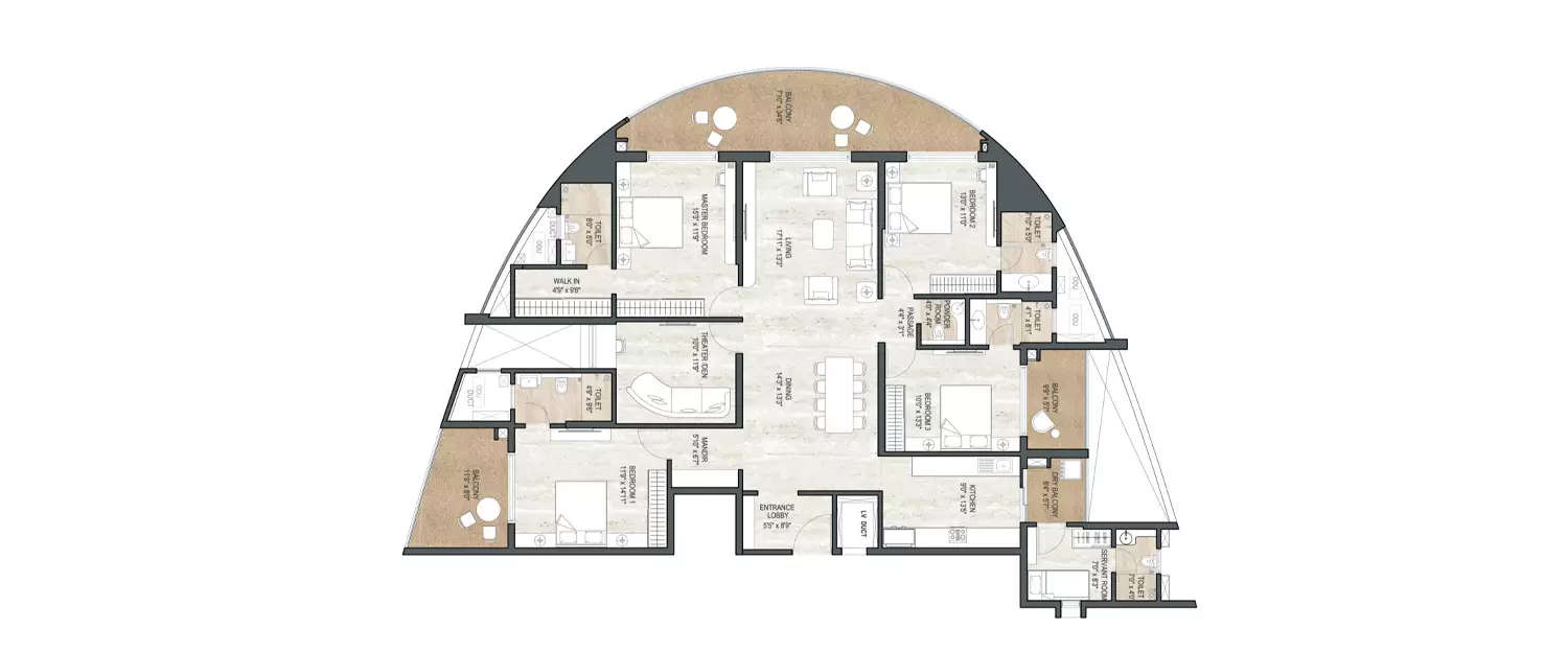 Floor plan for 4.5 BHK