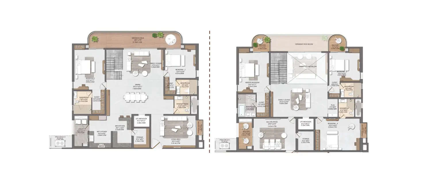 Floor plan for 4 BHK
