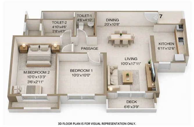 Hiranandani Westgate Ghodbunder Road - Floor plan 2 BHK 756 Sq.ft