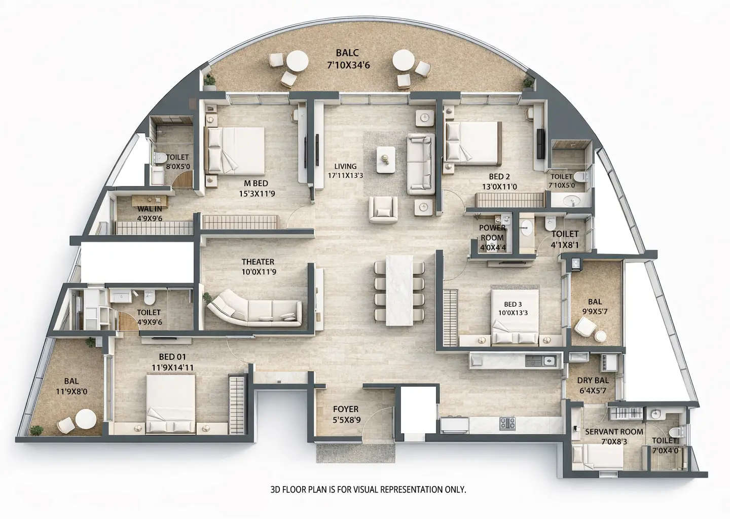 Floor plan for 4.5 BHK