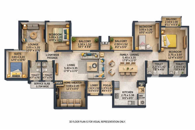 VTP Monarque Hinjewadi - Floor plan 4.5 BHK 1652 Sq.ft