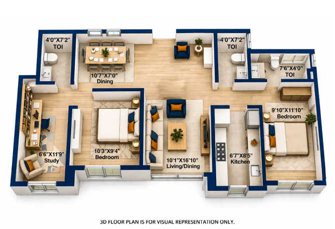 Marathon Nexzone Panvel - Floor plan 2 BHK 750 Sq.ft