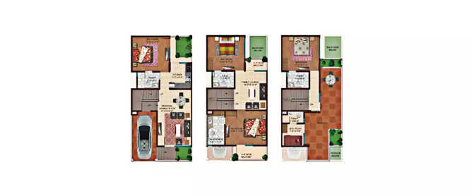 Ajnara Panorama Sector 22A - Floor plan 4 BHK 1890 Sq.ft