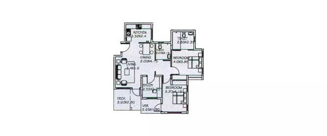 Paranjape Athashri Whitefield - Floor plan 2.5 BHK 1420 Sq.ft