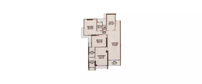 Kanakia The Master Collection Powai - Floor plan 3 BHK 1046 Sq.ft