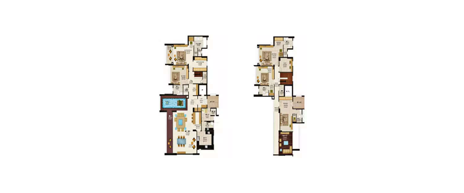 Floor plan for 5 BHK