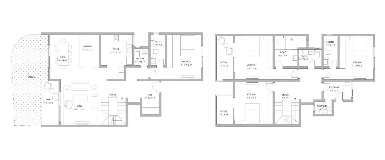 Floor plan for 4 BHK