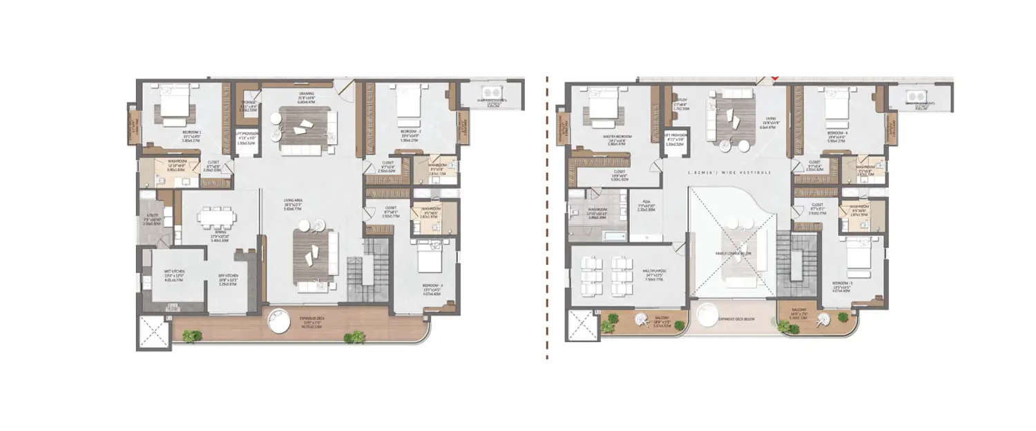 Floor plan for 4 BHK