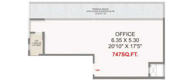 Adityaraj Platinum Chembur - Floor plan Commercial Office 747 Sq.ft