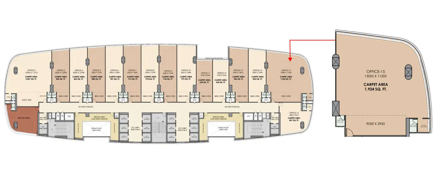 Floor plan for Commercial Office