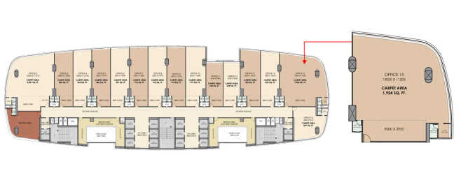 Delta Stellar Nerul - Floor plan Commercial Office 1924 Sq.ft