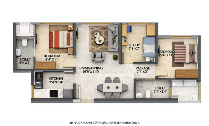 Runwal Manhattan Kanjurmarg - Floor plan 2.5 BHK 687 Sq.ft