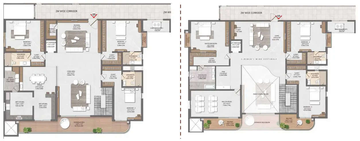 Floor plan for 4 BHK