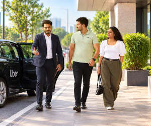 Couple arriving for a free site visit at a show flat