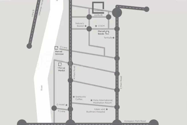 Marvel Aurum Koregaon Park - Location Map